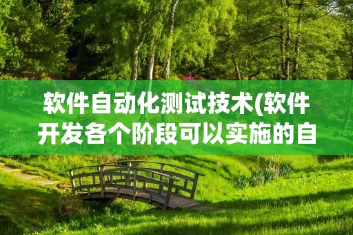 软件自动化测试技术(软件开发各个阶段可以实施的自动化测试技术有哪些)