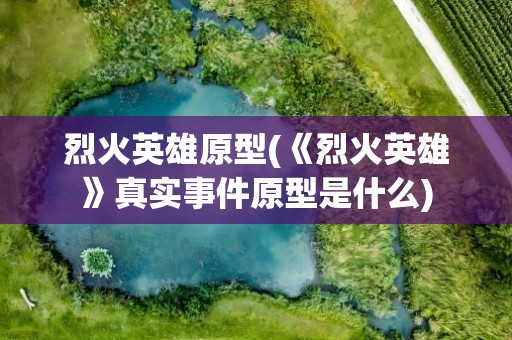 烈火英雄原型(《烈火英雄》真实事件原型是什么)