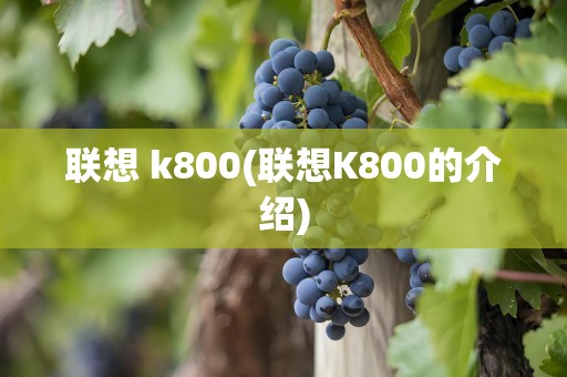 联想 k800(联想K800的介绍)