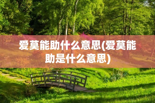 爱莫能助什么意思(爱莫能助是什么意思)