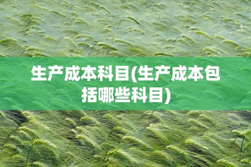 生产成本科目(生产成本包括哪些科目)
