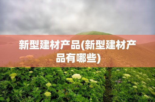 新型建材产品(新型建材产品有哪些)