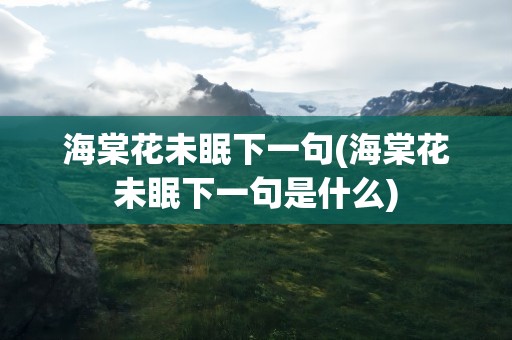 海棠花未眠下一句(海棠花未眠下一句是什么)