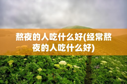 熬夜的人吃什么好(经常熬夜的人吃什么好)