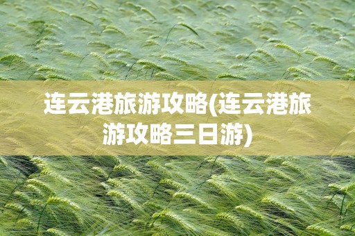 连云港旅游攻略(连云港旅游攻略三日游)