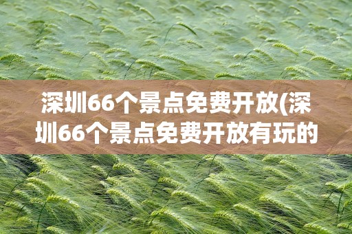 深圳66个景点免费开放(深圳66个景点免费开放有玩的地方吗)