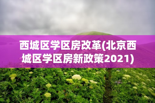 西城区学区房改革(北京西城区学区房新政策2021)