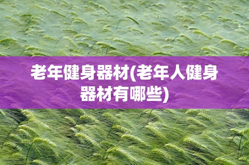 老年健身器材(老年人健身器材有哪些)