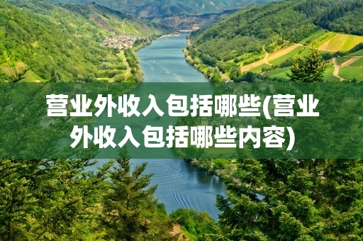 营业外收入包括哪些(营业外收入包括哪些内容)