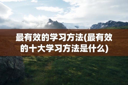 最有效的学习方法(最有效的十大学习方法是什么)