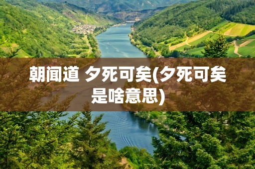 朝闻道 夕死可矣(夕死可矣是啥意思)