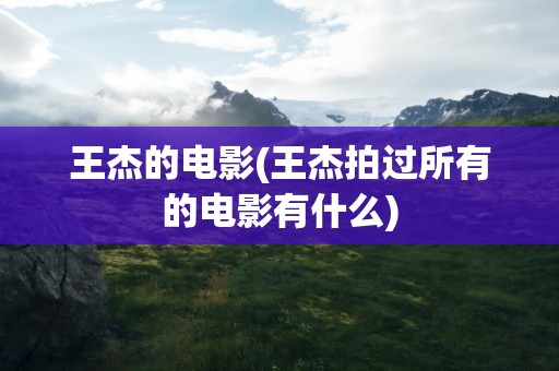 王杰的电影(王杰拍过所有的电影有什么)