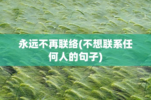 永远不再联络(不想联系任何人的句子)