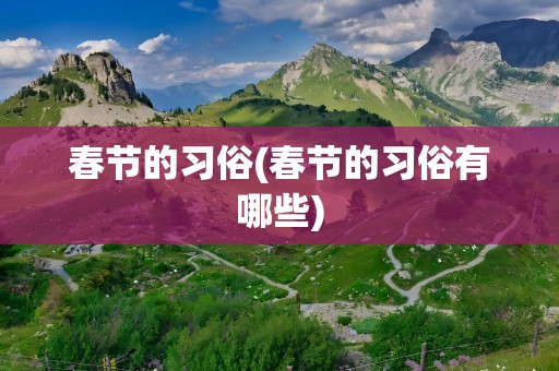 春节的习俗(春节的习俗有哪些)