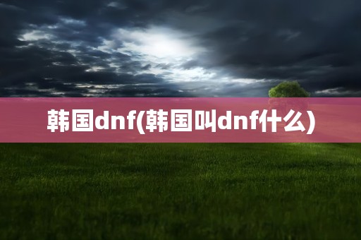 韩国dnf(韩国叫dnf什么)