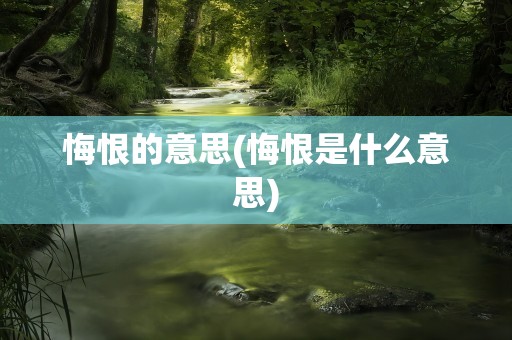 悔恨的意思(悔恨是什么意思)