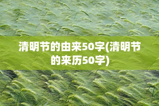 清明节的由来50字(清明节的来历50字)