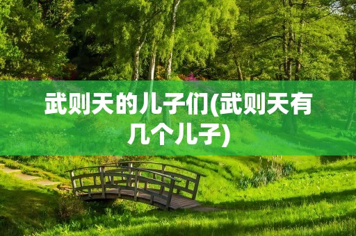 武则天的儿子们(武则天有几个儿子)
