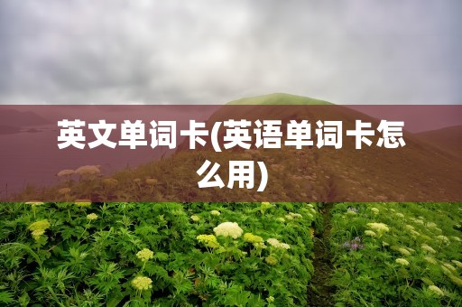 英文单词卡(英语单词卡怎么用)