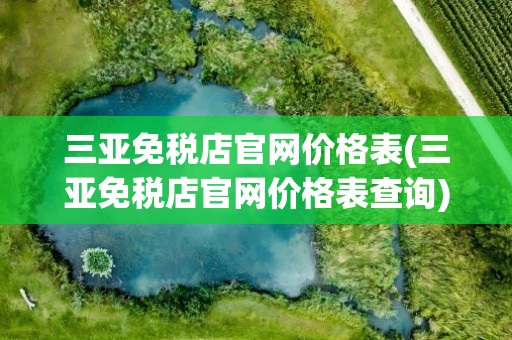 三亚免税店官网价格表(三亚免税店官网价格表查询)