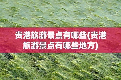 贵港旅游景点有哪些(贵港旅游景点有哪些地方)