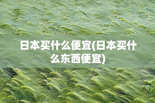 日本买什么便宜(日本买什么东西便宜)