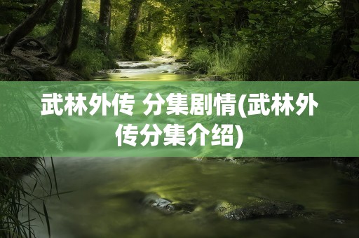 武林外传 分集剧情(武林外传分集介绍)