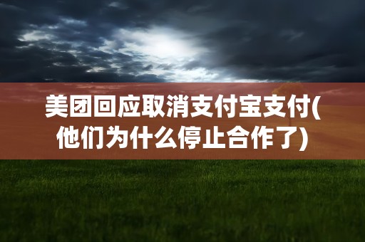 美团回应取消支付宝支付(他们为什么停止合作了)