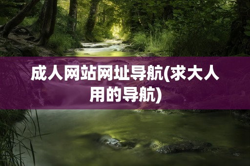 成人网站网址导航(求大人用的导航)