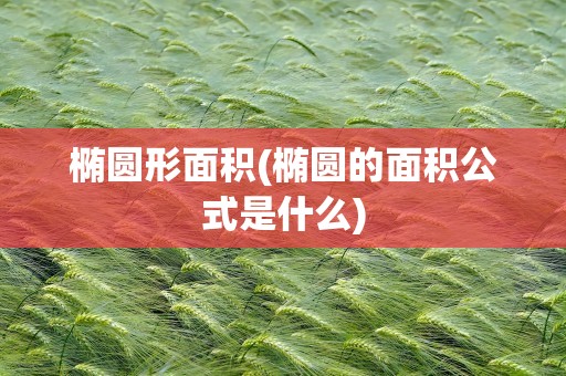 椭圆形面积(椭圆的面积公式是什么)