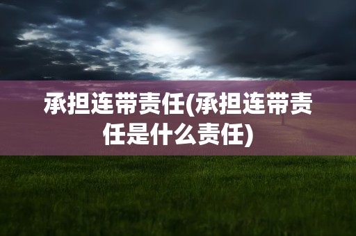 承担连带责任(承担连带责任是什么责任)