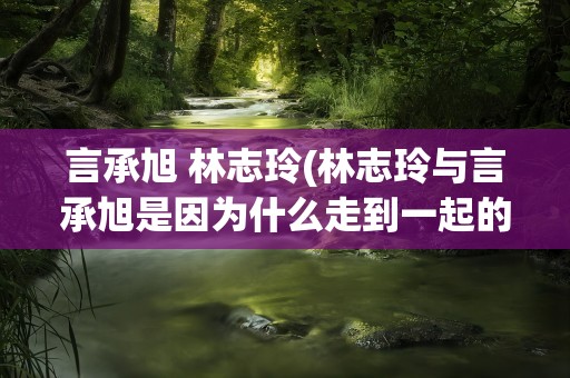 言承旭 林志玲(林志玲与言承旭是因为什么走到一起的)