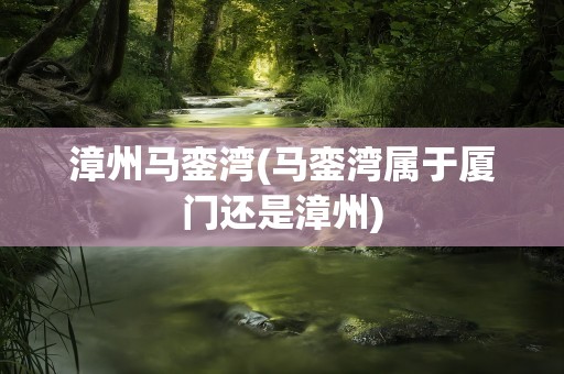 漳州马銮湾(马銮湾属于厦门还是漳州)