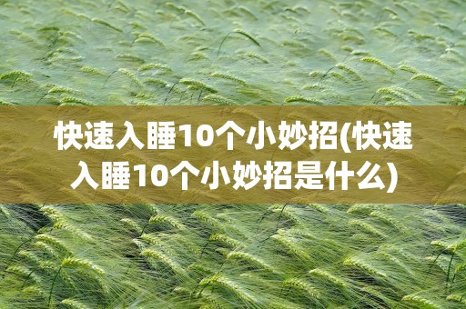 快速入睡10个小妙招(快速入睡10个小妙招是什么)