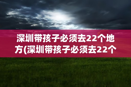深圳带孩子必须去22个地方(深圳带孩子必须去22个地方玩吗)