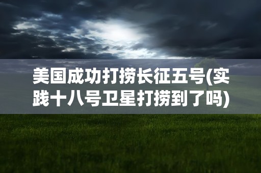 美国成功打捞长征五号(实践十八号卫星打捞到了吗)
