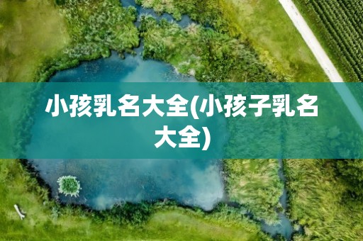 小孩乳名大全(小孩子乳名大全)