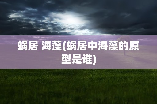 蜗居 海藻(蜗居中海藻的原型是谁)
