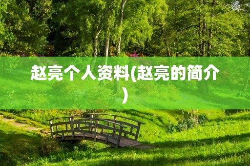 赵亮个人资料(赵亮的简介)