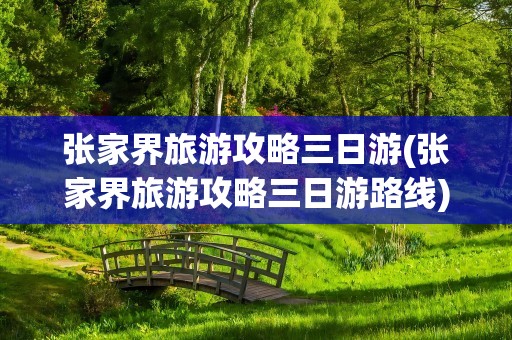 张家界旅游攻略三日游(张家界旅游攻略三日游路线)