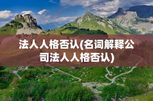 法人人格否认(名词解释公司法人人格否认)