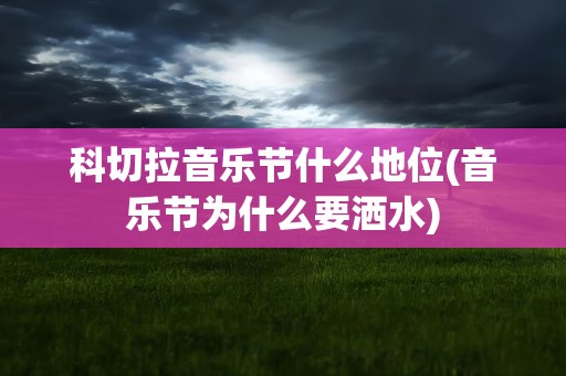 科切拉音乐节什么地位(音乐节为什么要洒水)