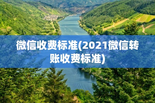 微信收费标准(2021微信转账收费标准)