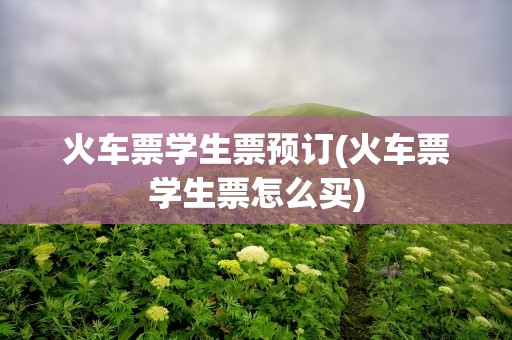 火车票学生票预订(火车票学生票怎么买)