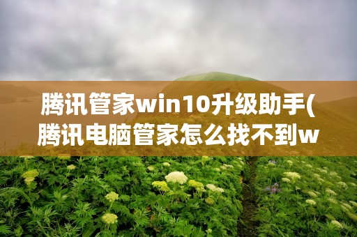 腾讯管家win10升级助手(腾讯电脑管家怎么找不到win10升级助手)