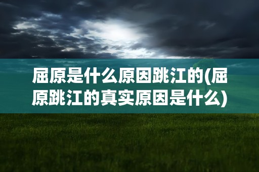 屈原是什么原因跳江的(屈原跳江的真实原因是什么)