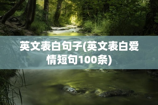 英文表白句子(英文表白爱情短句100条)