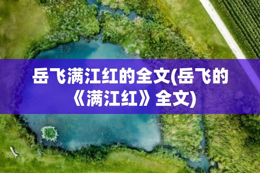 岳飞满江红的全文(岳飞的《满江红》全文)