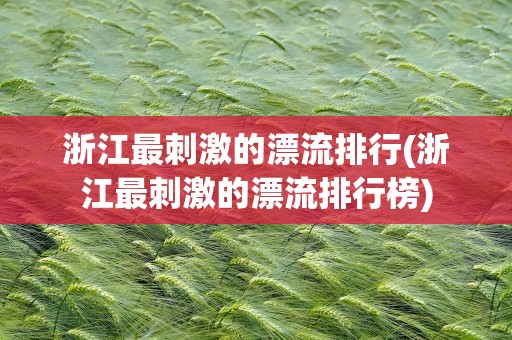 浙江最刺激的漂流排行(浙江最刺激的漂流排行榜)