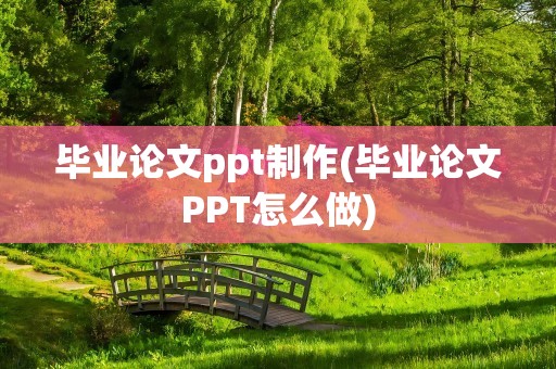 毕业论文ppt制作(毕业论文PPT怎么做)